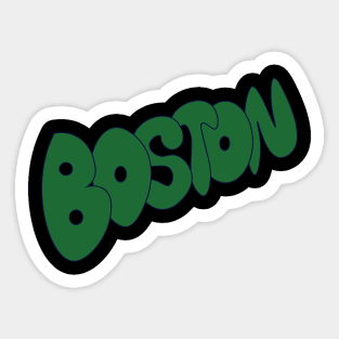 Boston Green Bubbles Sticker